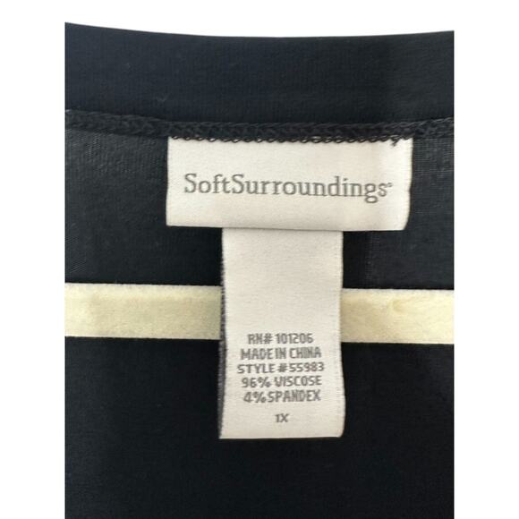Soft Surroundings Black 3/4 Sleeve V Neck Tunic Top with Pockets Women's Size 1X - Picture 6 of 8